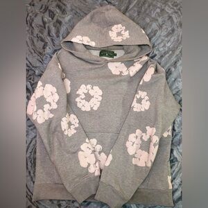 Gray Floral Hoodie